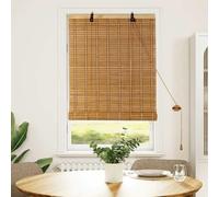 Bamboo Blinds Indoor,Retro Wooden Blinds Roman Roll Up Curtain Privacy Screen Bamboo Shades With Lifters,Breathable Blackout Roller Blind for Windows,for Garden Balcony