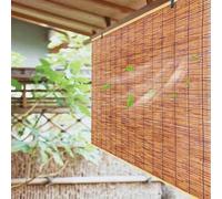 Bamboo Blinds Outdoor Roller Blinds Waterproof Natural Wide Roman Blinds for Windows Sunshade Customizable 30 40 60 80 100 120 140 160 180 200cm Reed Curtains for Kitchen Doorways Patio Garden