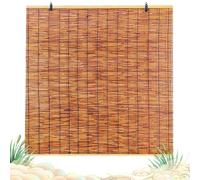 Bamboo Blinds Outdoor Wide Retro Bamboo Roller Blinds Waterproof Natural Reed Curtains for Doorways Shade With Lifter Sunshade 40 60 80 100 120 140 160 180cm Roman Blinds For Kitchen Pergola Windows