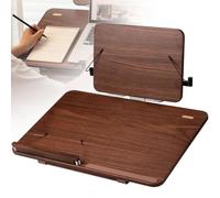 Bamboo Book Stand, Portable & Foldable Cookbook Holder, 8-Position Adjustable Tilt, for Reading, Art, Sheet Music & Tablet
