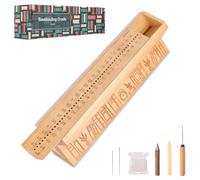 Bamboo Bookbinding Set with Awl, Bookbinding Cradle, Bookbinding Materials, Bookbinding Accessories for Crafts with Storage, Signature Punch Tools with Piercing Guide, Easy to Use