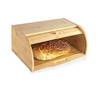 Bamboo Bread Bin | Roll-Top Bread Box | Wooden Kitchen Storage Bin | Bread Container With Roll-Top Lid | M&W