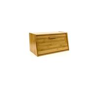 Bamboo Bread Bin with Lift-Up or Drop-Down Airtight Lid, 38x20x20 cm - Durable Wooden Storage PHM0042