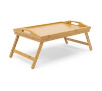 Bamboo Breakfast Bed Tray Serving Laptop Table Folding Leg With Handle Lap Tray