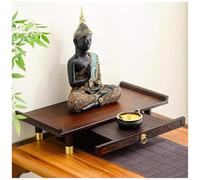 Bamboo Buddha Shrine Personal Shrine Altar Table, Home Incense Table Meditation Altar Shelf, Guanyin God Of Wealth Guan Gong Offering Table, Buddha Statue Sculpture Display Stand Pedestal