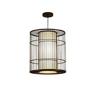 Bamboo Cage Light 14.96" Hanging Lamp 16.54" Ceiling Light Fixture Lantern Chandelier E27 for Dining Room Bedroom Kitchen Island Entryway Hallway Living Room Home Lighting Decor Anteroom