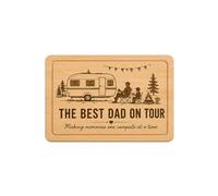 Bamboo Camping Chopping Board Wood, The Best Dad On Tour Campervan Gifts, Unique Caravan Gifts For Men, Funny Daddy Birthday Gifts, From Daughter Or Son, 30x20cm