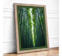 Bamboo Cathedral Japandi Framed Wall Art Print A3 Oak
