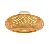 Bamboo Ceiling Light, Handmade Rattan Flush Mount Vintage Pendant Lamp, Natural Woven Lampshade for Living Room, Kitchen, Hallway, Restaurant or Cafe, Modern Ceiling Lighting for Home Decor (40cm)