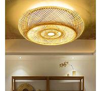 Bamboo Ceiling Light Natural Rattan Pendant Ceiling Lamp Creative Handmade Lampshade Chandelier E27 Ceiling Lighting Restaurant Bedroom Living Room Cafe Bar Study Office Teahouse,50cm