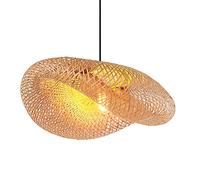 Bamboo Chandelier Basket Pendant Light Rattan Retro Woven Ceiling Lamp Wicker Hanging Light Ceiling Lighting Fixture E27 Base with Adjustable Cord for Cafe Teahouse Bar Dining Room Club