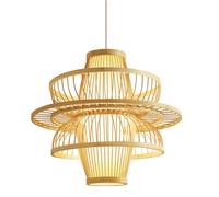 Bamboo Chandeliers Pendant Light,Hanging Lighting Fixtures E27 Lampshade Ceiling Pendant Made,Coastal Retro Japanese Style,Chandeliers No Bulb,for Living Room Bedroom Restaurant Cafe