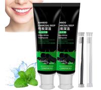 Bamboo Charcoal Deep Toothpaste, Clean White Toothpaste, Activated Carbon Toothpaste, Activated Carbon Deep Clean White Toothpaste to Remove Tooth Stain Fresh Breath (2pc)