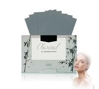 Bamboo Charcoal Oil Absorbing Sheets for Face - 100 Pack Ultra-Thin Matte Finish Portable Oil Control Blotting Papers, 9x6cm Grey for Oily Skin, Daily Use & T-Zone Shine Removal