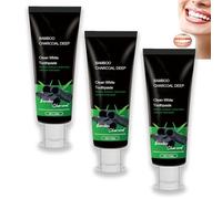 Bamboo Charcoal Teeth Whitening Toothpaste, Bamboo Charcoal Deep Clean White Toothpaste, Tooth Stain Removal, Mint Flavor, Breath Freshening for Sensitive Tooth (3pcs)