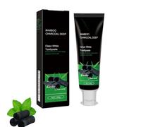 Bamboo Charcoal Teeth Whitening Toothpaste, Fluoride Free Natural Whitening with Activated Charcoal, Enamel Safe Antiplaque for Sensitive Teeth, Fresh Mint SLS Free (1pcs)