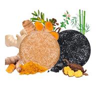 Bamboo Charcoal & Turmeric Shampoo Bar for for Regrowth & Hair loss, Darkening, Gray Hair - Solid Shampoo Soap SLS Free Hair Soap for Strengthen, Volumize & Thicken All Hair Types
