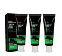 Bamboo Charcoal Whitening Toothpaste, Activated Charcoal Whitening Toothpaste, Removes Tooth Stains and Freshens Breath, Eliminates Bad Breath, Relieves Gum Swelling and Pain (3PC)