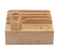 Bamboo Charging Station Rack for Multiple Devices,Storage Charge Docking Station and Organizer for Cell Phones Smart Phones Tablets and Other Electronics