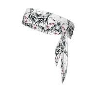 Bamboo Cherry Blossom Print Sports Head Tie Bandanas - Stylish, and Comfortable Athletic Sweatbands for Running, Yoga, Cycling