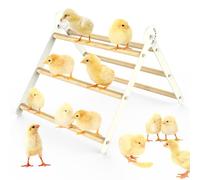 Bamboo Chicken Perch with Adjustable Metal Holder, 7 Adjust Circles, Strong Roost Bar for Coop&Brooder, Training Perch for Chicks, El Pollitos, La Pollita, Easy to Install&Clean, Fun Toys for Chicks