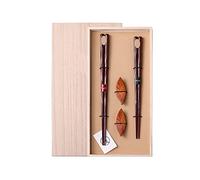 Bamboo Chopsticks，2 Pairs Travel Chopsticks with Case Reusable,Fashion Wood Gift Portable Creative Set