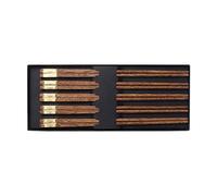 Bamboo Chopsticks,Chinese Natural Wood Chopstick Set Reusable Classic Style Chopsticks Non-Slip Design Chop Sticks 5 Pairs Gift 9.8 Inch/25cm C