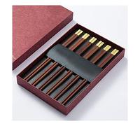 Bamboo Chopsticks，Fiberglass Chopsticks 10-Pairs Reusable Set, Travel with Case