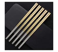 Bamboo Chopsticks，Fiberglass Chopsticks 5 Pairs/10 Pairs Multicolor Stainless Steel , Non-Slip Chop Sticks Gift Set blue-10