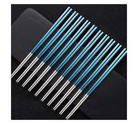 Bamboo Chopsticks，Fiberglass Chopsticks 5 Pairs/10 Pairs Multicolor Stainless Steel , Non-Slip Chop Sticks Gift Set blue-10