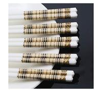 Bamboo Chopsticks，Fiberglass Chopsticks 5 Pairs Bone China Reusable,White -High-end Wooden Gift Box G