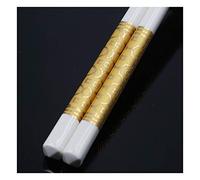 Bamboo Chopsticks，Fiberglass Chopsticks 5 Pairs Porcelain , Premium Gift Box Packaging (Golden Words) B