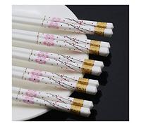 Bamboo Chopsticks，Fiberglass Chopsticks， Ceramic Chopstick ，Hair Sticks 10 Pair Gift Set Dishwasher Safe, 9.8 Inch/25cm G(B)