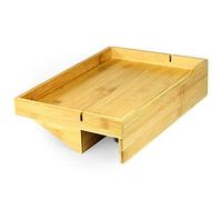 Bamboo Clip - On Bedside Shelf | Space Saving Ergonomic Side Table | Unique Wooden Bed Frame Clamp | M&W