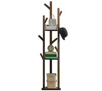 Bamboo Coat Rack Tree Coat Hat Stand Load Bearing 40kg Bamboo Storage Stand With Hooks Hall Stand Hat Stand For Hallway Bedroom Home Office Hotel