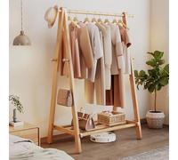 Bamboo Coat Rack with Hooks, Multi-Functional Solid Wood Stand for Hallway and Living Room, Stylish Open Wardrobe Design