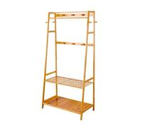 Bamboo Coat Rack with Shelves & 10 Hooks Stylish Natural Wood Entryway nizer for Bedroom Hallway & Office Storage Solutions