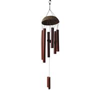 Bamboo Coconut Shell Wind Chimes Outdoor for Home Courtyard Garden Decoration Natural Material Durable Hand-polished with Joyful Clear Light Sound Meditation Yoga Music Therapy
