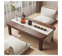 Bamboo Coffee Table for Bed - Foldable Japanese Low Laptop Table for Living Room & Dining Room - 100x50x35cm Brown Ideal for Tea & Snacks