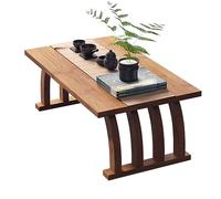 Bamboo Coffee Table Japanese Zen Tea Table Vintage Center Table for Living Room & Bedroom Modern Auxiliary Furniture (Size: 80x37x31CM)