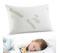 Bamboo Comfort Memory Foam Cot Pillow - Cooling Airflow Design with Supportive Foam Core - Hypoallergenic, Skin-Friendly Bamboo Cover - Washable Zip Case - Ideal for Neck Support & Restful Sleep