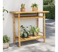 Bamboo Console Table 90 x 37 x 75 cm with Lots of Storage Space, Sturdy Storage Table for Hallway, Living Room, Bedroom, Space-Saving, Natural, Versatile as Side Table, Sideboard, Chest of Drawers