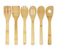 Bamboo Cooking Utensils Set of 6 - Joeji's Kitchen Wooden Spoons Spatulas
