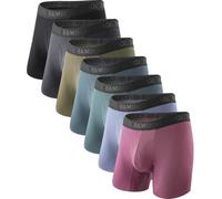 BAMBOO COOL Men's Soft Underwear,No Ride Up Boxer Briefs with Fly, Moisture Wicking & Breathable underwear for Men,Multipack, 06-multicolor-7 Pack, M