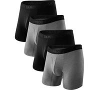 BAMBOO COOL Men's Underwear Boxer Briefs,Regular Leg,Breathable Soft Moisture-Wicking with Fly Underwear For men 4 Pack, 2*black+2*deep Gray, L