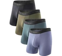 BAMBOO COOL Men's Underwear Boxer Briefs Soft Bamboo Viscose Breathable Performance Underwear for Men 4 Pack, Gray Green + Gray Blue + Dark Gray + Olive Green, M