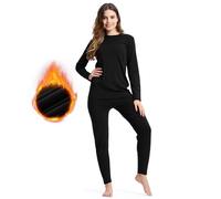 BAMBOO COOL Women's Plain Thermal Underwear, black, XXL
