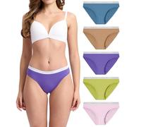 BAMBOO COOL Womens Underwear Soft Bikini High Cut Panties Stretch Moisture Wicking Panties for Women, 5-Pack