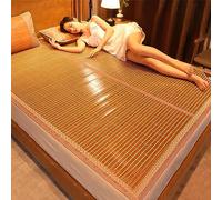 Bamboo Cooling Mattress, Summer Sleeping Mat, 190/195/200/220cm Foldable Bamboo Bed Mat,Breathable Rattan Mat,for Home Dormitory Double Single Bed-Double-Sided Use (Size : L195xW150cm/L77xW59")