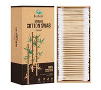 Bamboo Cotton Swabs - 500 Count - Vegan Cotton Swabs, Eco Friendly Q Tips, Plastic Free Ear Sticks, All Natural 100% Biodegradable Organic Cotton buds by Isshah